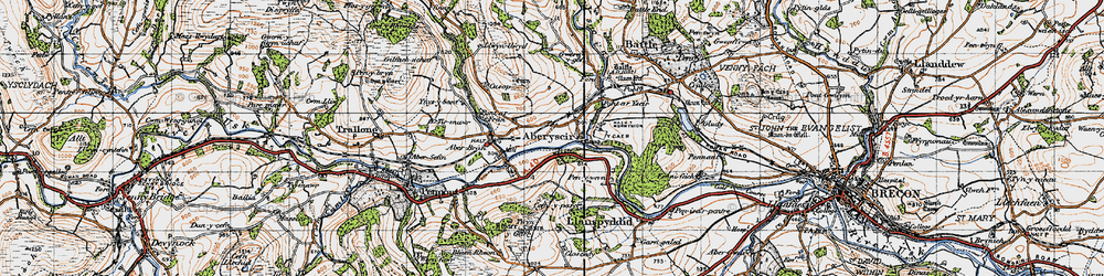 Old map of Aberyscir in 1947