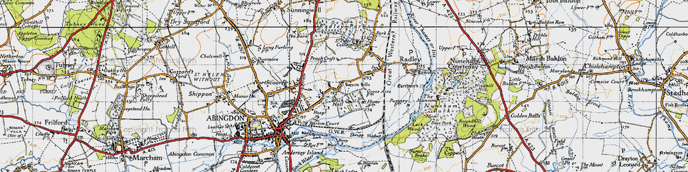 Old map of Abingdon-on-Thames in 1947