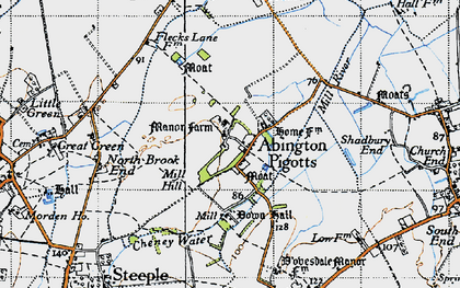 Old map of Abington Pigotts in 1946