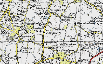 Old map of Abingworth in 1940