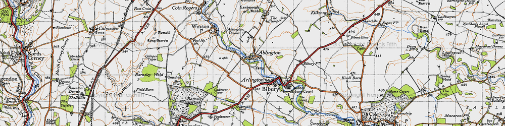 Old map of Ablington in 1946