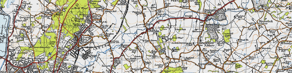Old map of Abridge in 1946