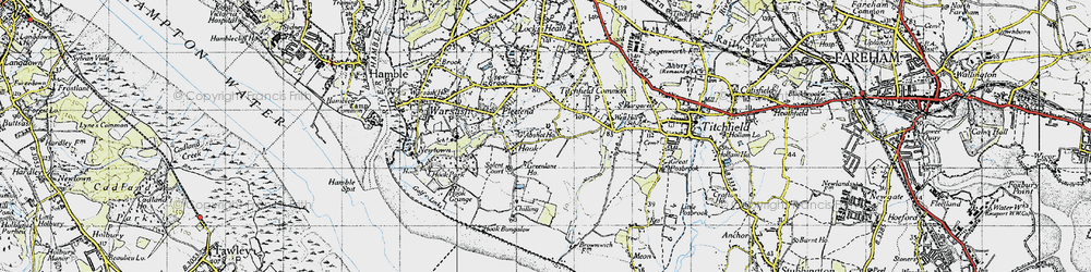 Old map of Abshot in 1945