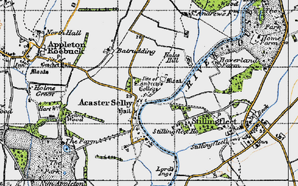 Old map of Acaster Selby in 1947