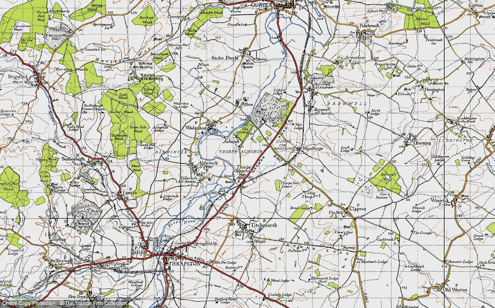 Old Map of Achurch, 1946 in 1946