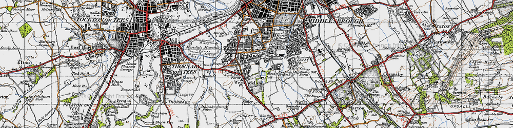 Old map of Acklam in 1947