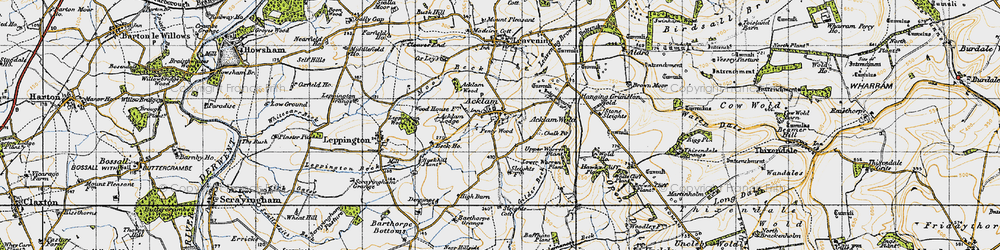 Old map of Back Warren Plantn in 1947