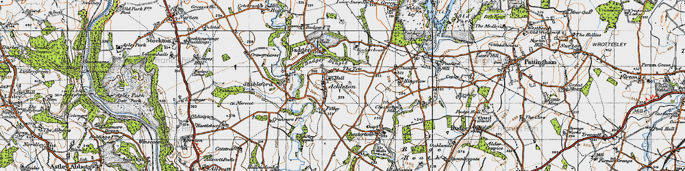 Old map of Ackleton in 1946