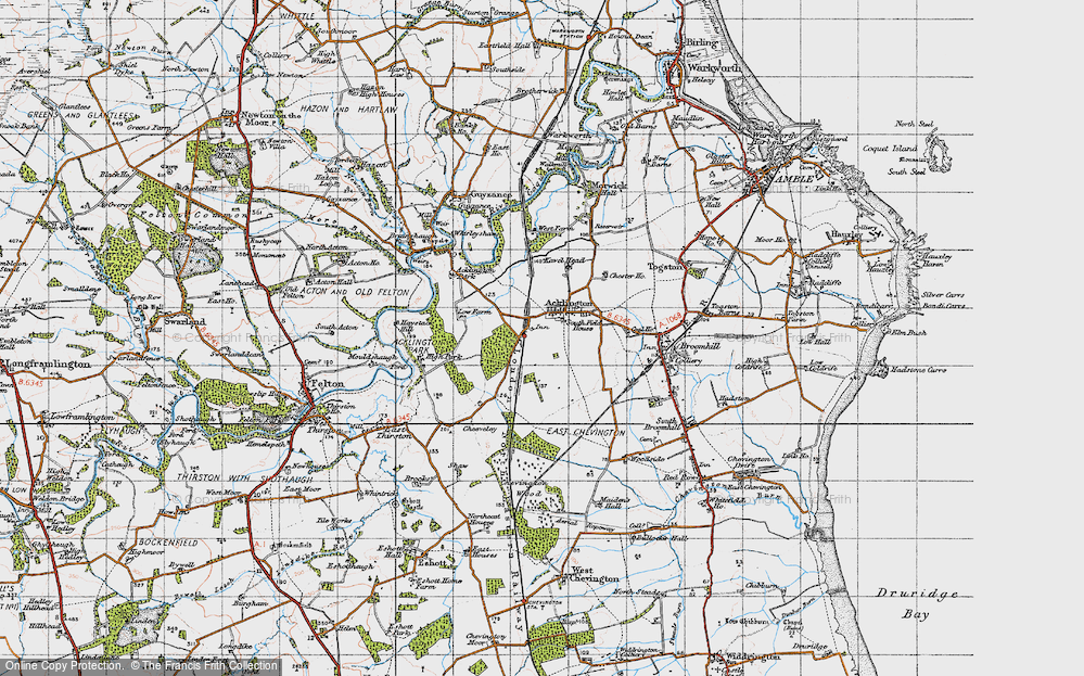 Old Map of Acklington, 1947 in 1947