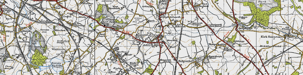 Old map of Ackworth Moor Top in 1947