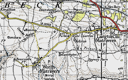 Old map of Acton in 1940