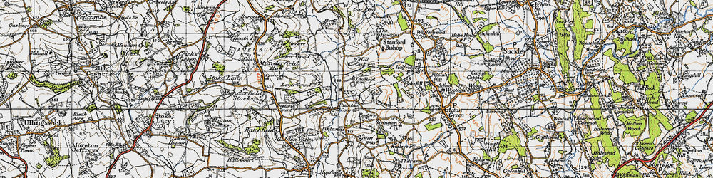 Old map of Acton Beauchamp in 1947