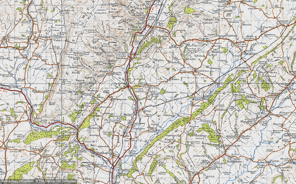 Old Map of Acton Scott, 1947 in 1947
