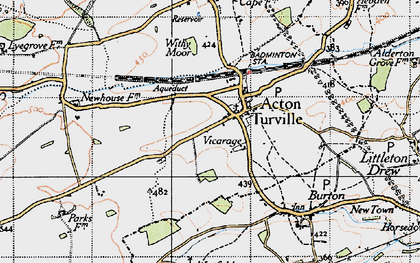 Old map of Acton Turville in 1946