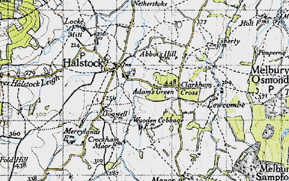 Old map of Adam's Green in 1945