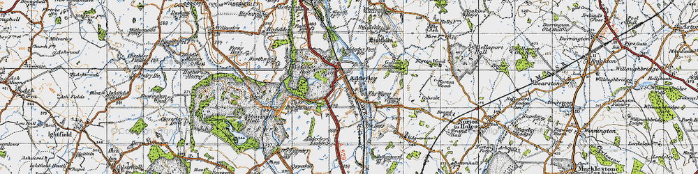 Old map of Adderley Lodge in 1947