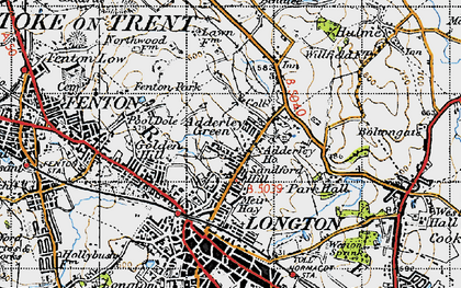 Old map of Adderley Green in 1946
