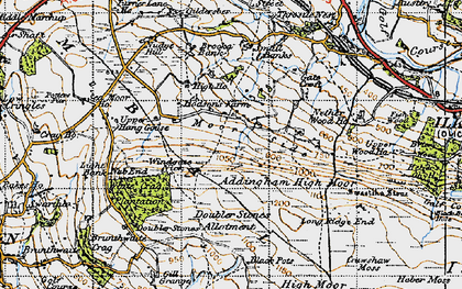 Old map of Addingham Moorside in 1947