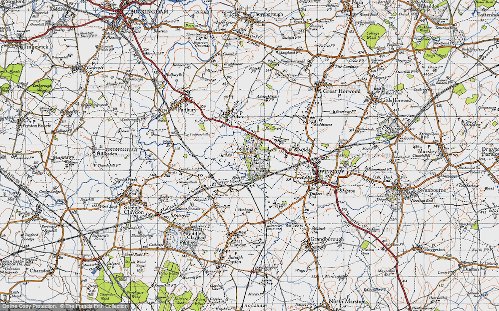 Old Map of Historic Map covering Addington Manor in 1946