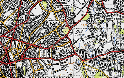 Old map of Addiscombe in 1946