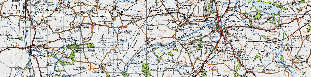 Old map of Adeney in 1946