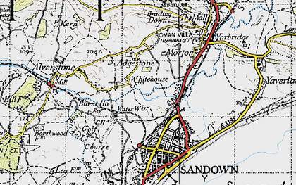 Old map of Adgestone in 1945