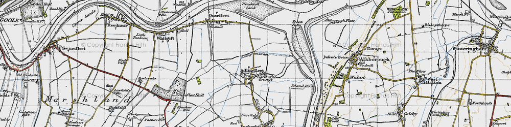 Old map of Adlingfleet Drain in 1947