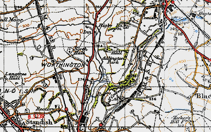 Old map of Adlington Park in 1947