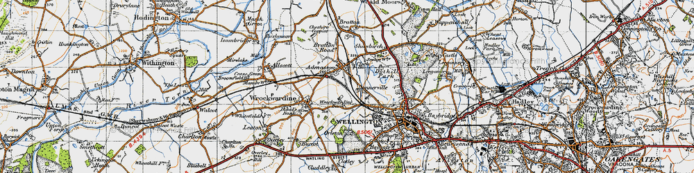 Old map of Admaston in 1947