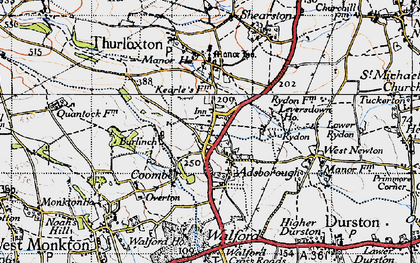 Old map of Adsborough in 1946