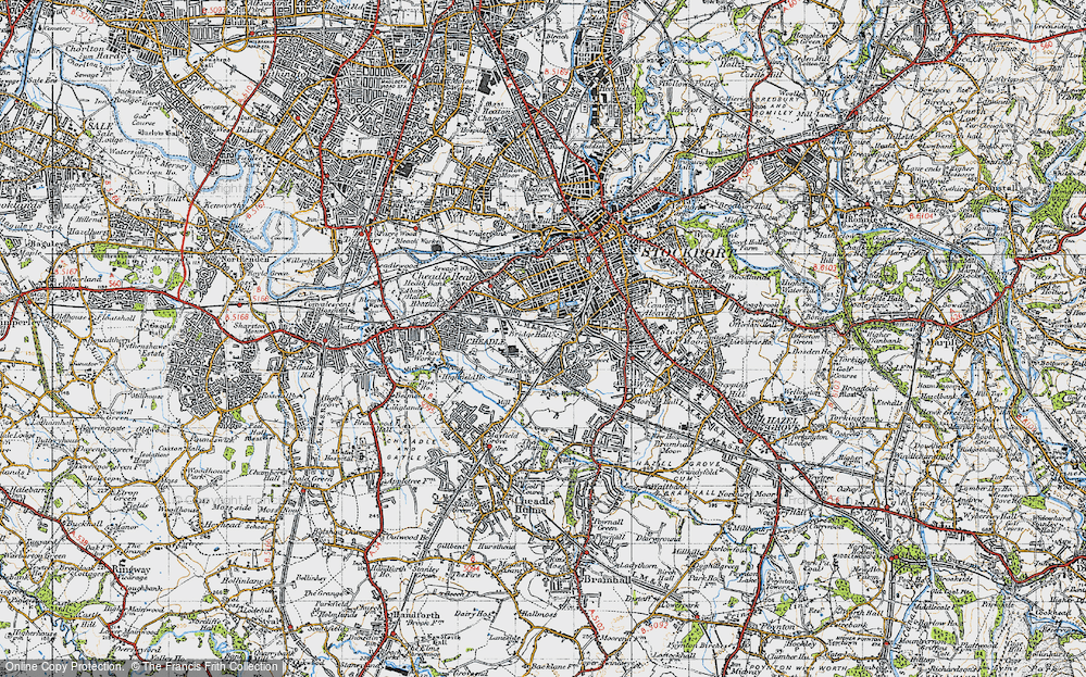 Historic Ordnance Survey Map Of Adswood 1947