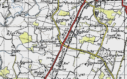 Old map of Adversane in 1940