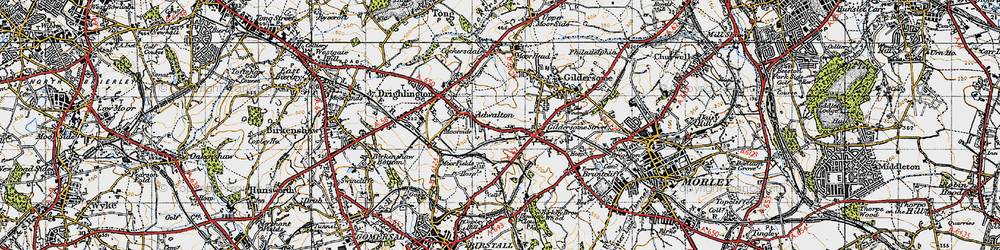 Old map of Adwalton in 1947