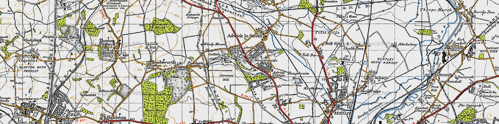 Old map of Adwick Grange in 1947