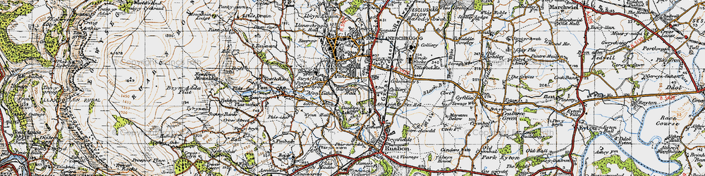 Old map of Afon Eitha in 1947