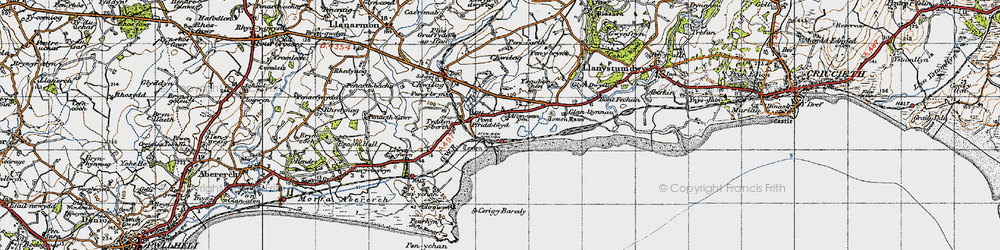Old map of Afon Wen in 1947
