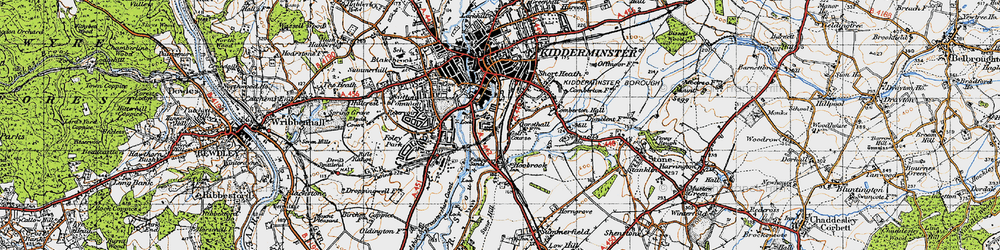 Old map of Aggborough in 1947