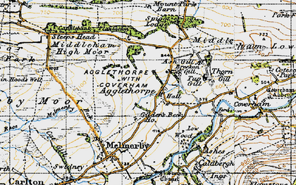 Old map of Agglethorpe in 1947