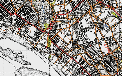 Old map of Aigburth in 1947