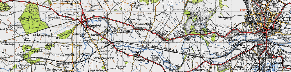 Old map of Ailsworth in 1946