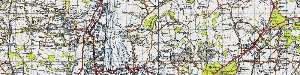 Old map of Aimes Green in 1946