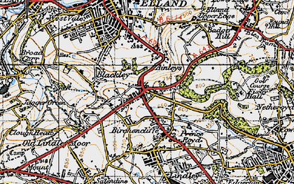 Old map of Ainley Top in 1947