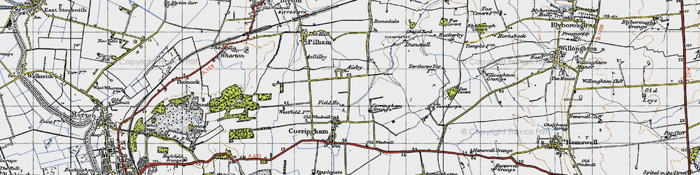 Old map of Aisby in 1947