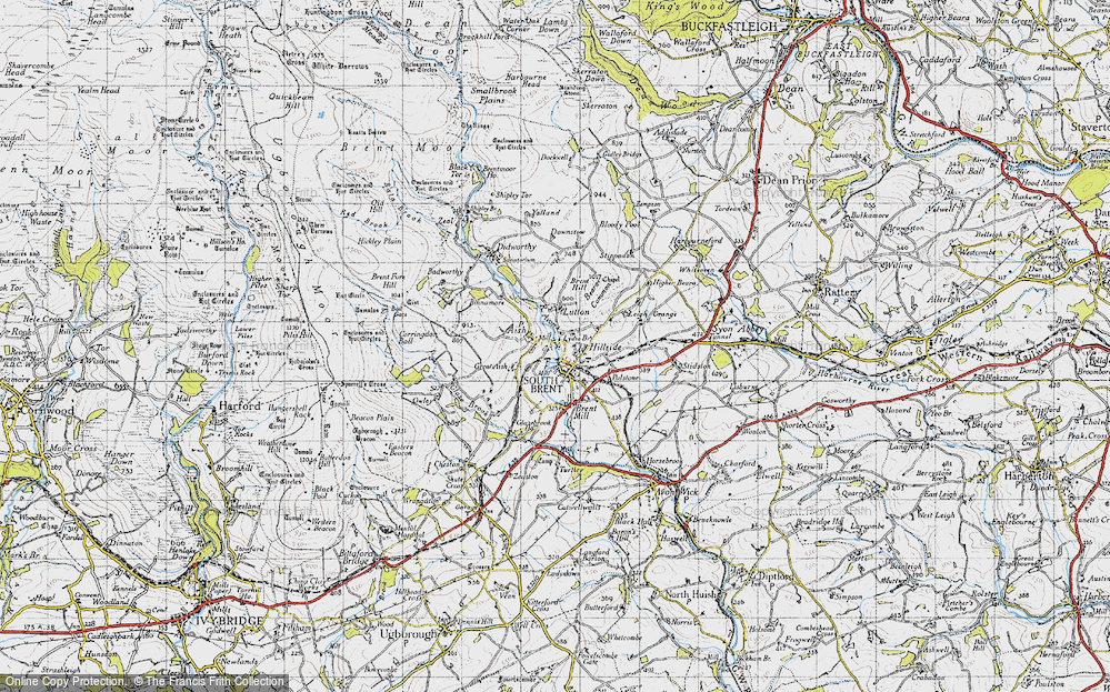Old Map of Historic Map covering Aish Ridge in 1946
