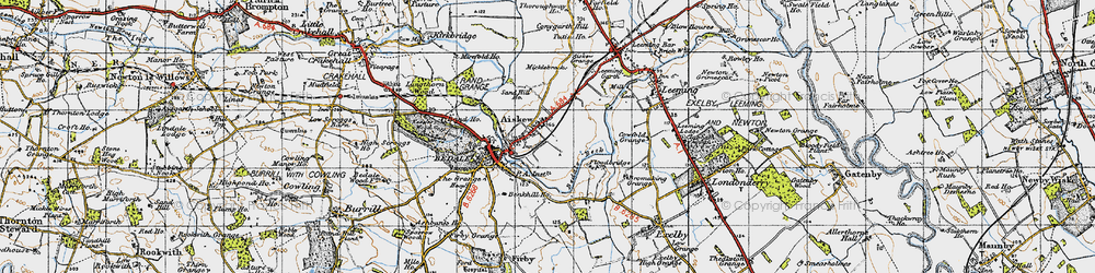 Old map of Aiskew Grange in 1947