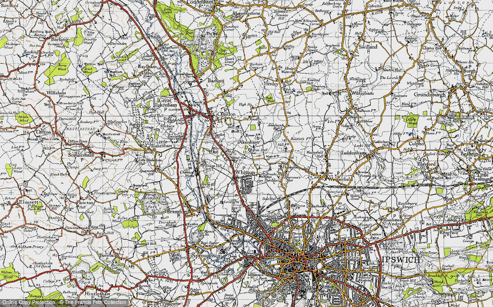 Old Map of Akenham, 1946 in 1946