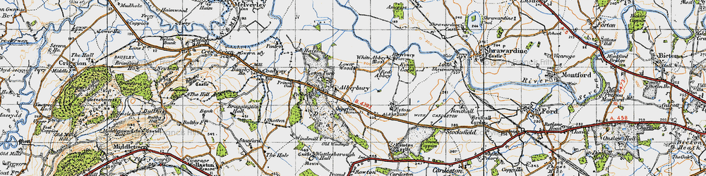 Old map of Alberbury in 1947