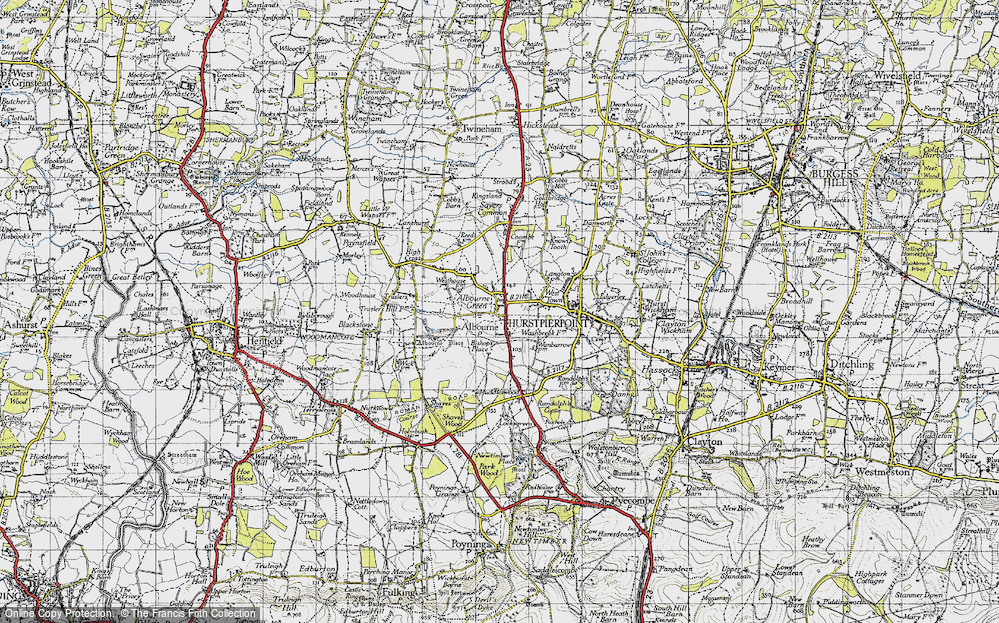 Old Map of Albourne, 1940 in 1940