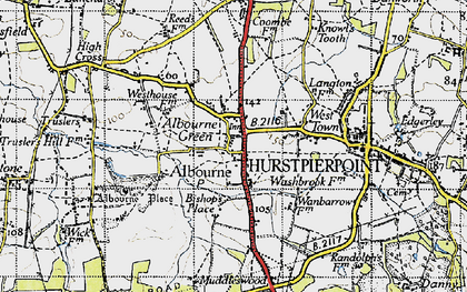 Old map of Albourne Green in 1940