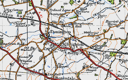 Old map of Albrighton in 1946